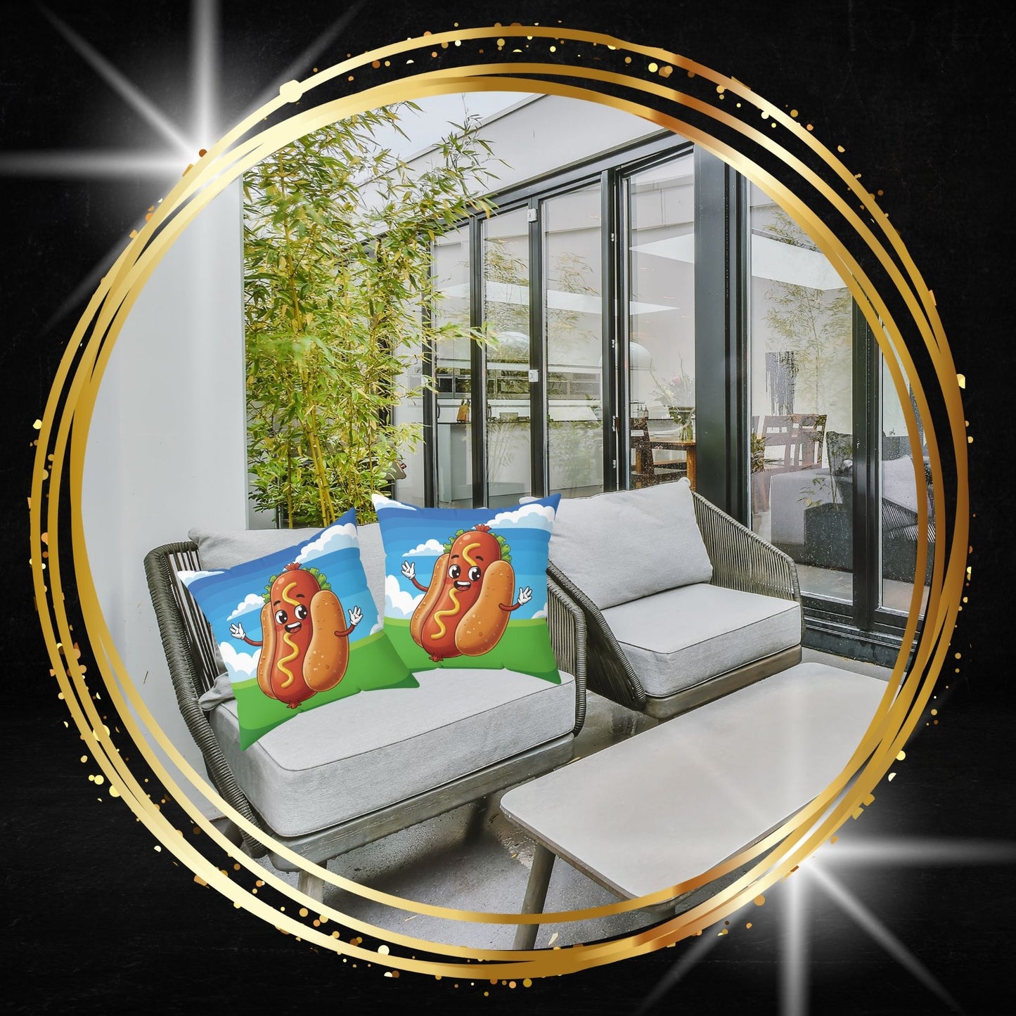 The Mustard Maestro – Classic Hotdog Throw Pillow