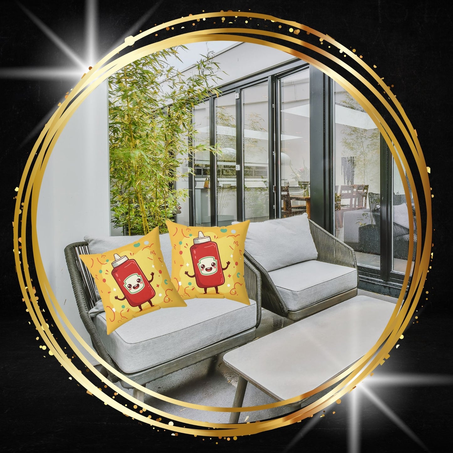 The Crimson Splash – Happy Ketchup Throw Pillow