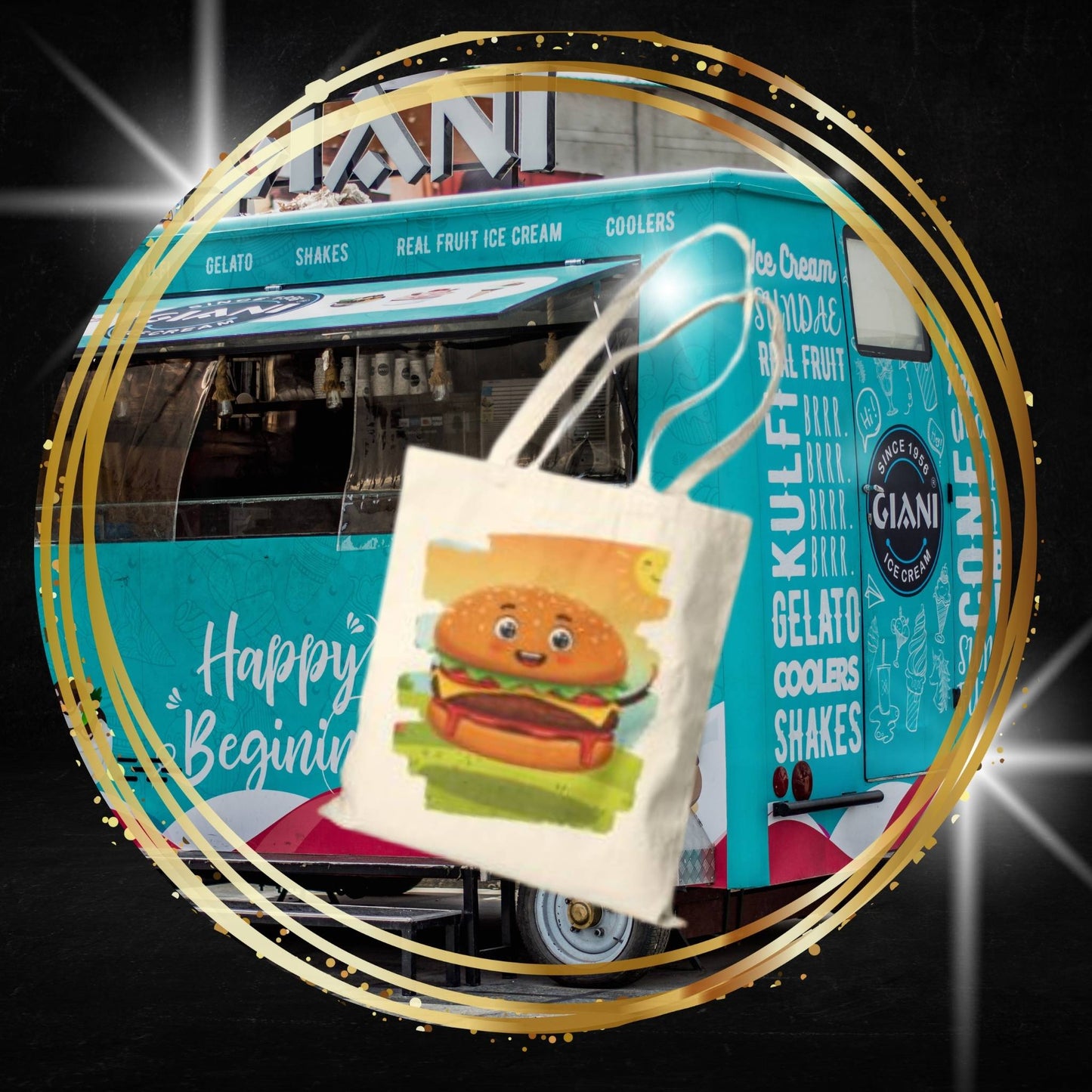 The Sunny Slider – Happy Hamburger Dream Tote