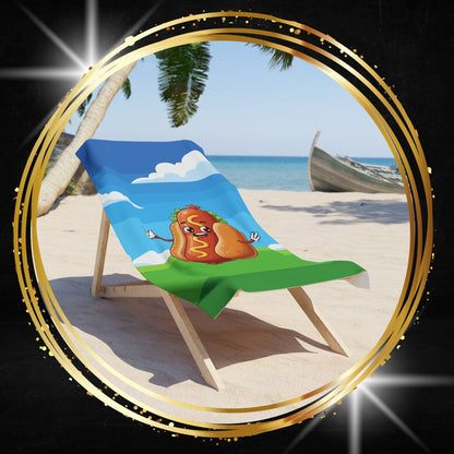 Hot Dog Beach Towel | Funny Street Food Summer Gear