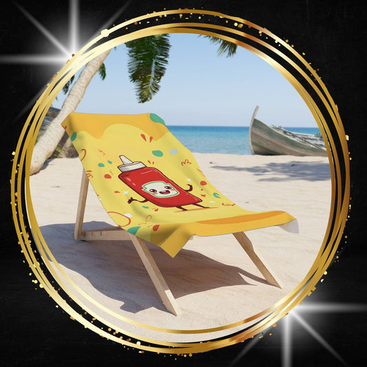 Ketchup Confetti Beach Towel | Funny Foodie Gift