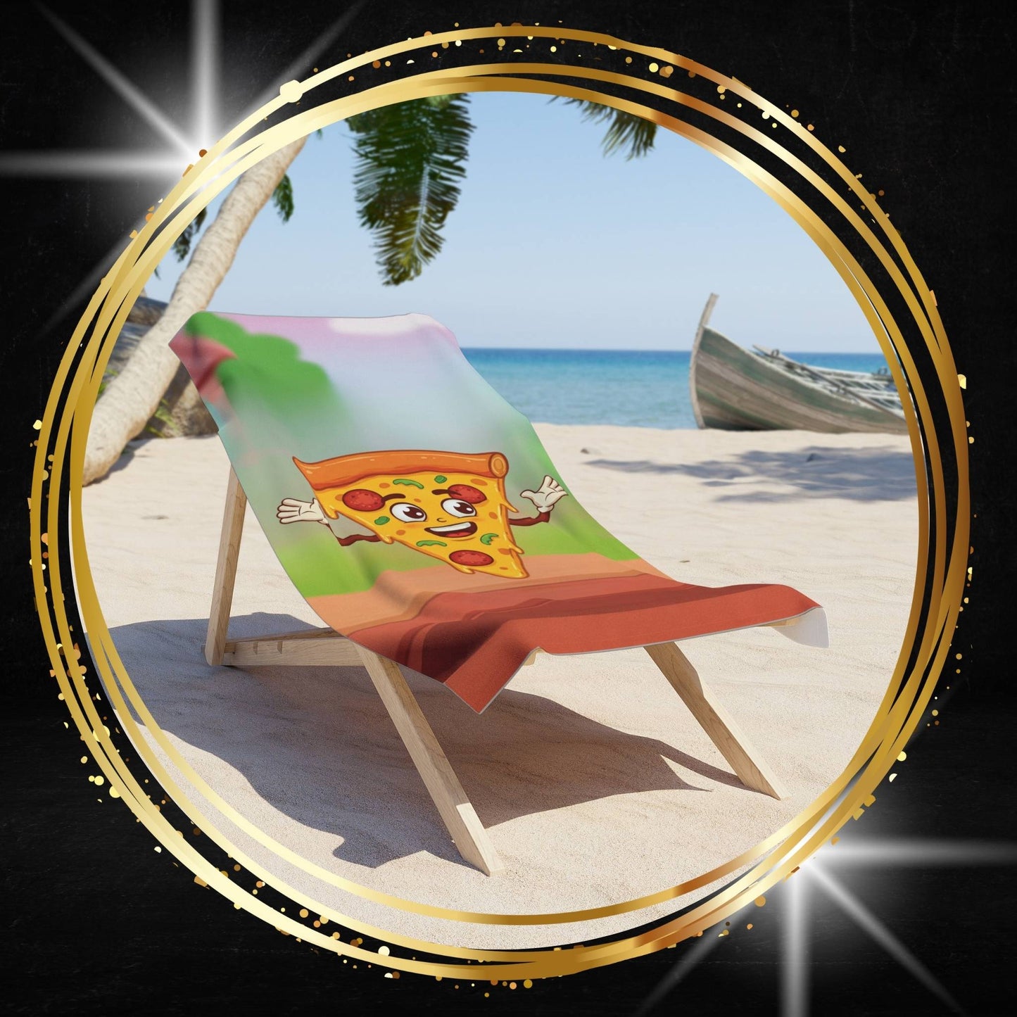 Happy Pizza Beach Towel | Fun Foodie Summer Accessory