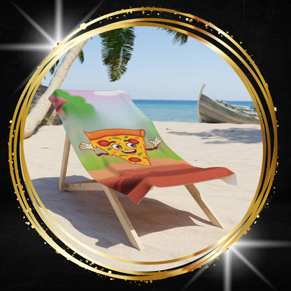 Happy Pizza Beach Towel | Fun Foodie Summer Accessory