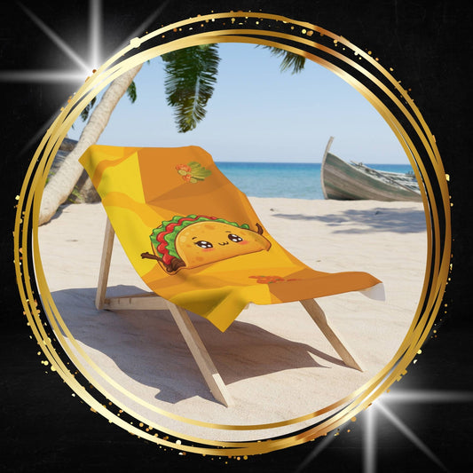 Happy Taco Beach Towel | Fun Street Food Summer Gear