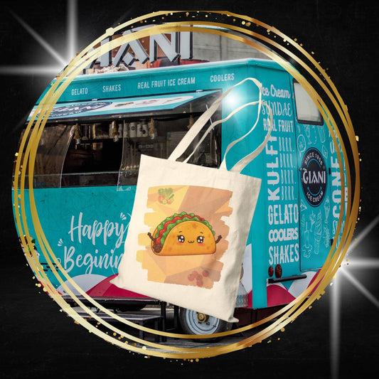 The Shell-Shocked Sweetheart – Happy Taco Geometric Tote