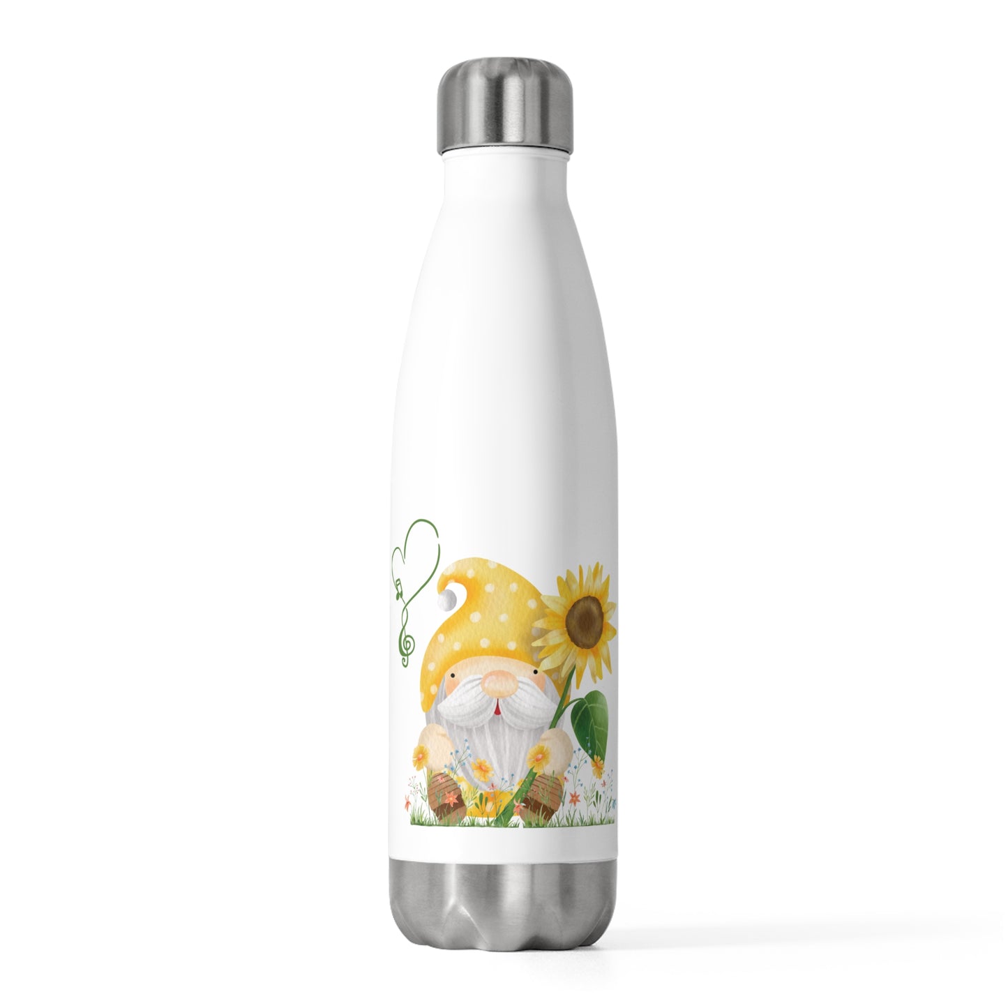 Sunny Hydration: Gnome with Sunflower Insulated Water Bottle!