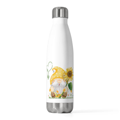 Sunny Hydration: Gnome with Sunflower Insulated Water Bottle!