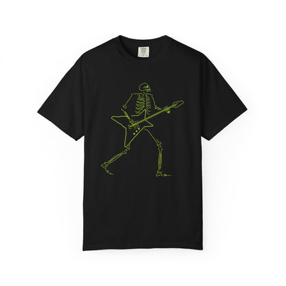 The Shredding Spirit | Skeleton Fluo Electric Guitar Unisex T-Shirt Black