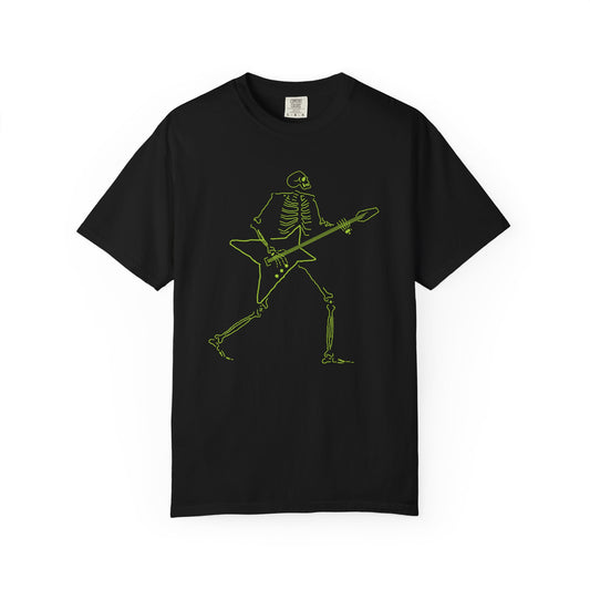 The Shredding Spirit | Skeleton Fluo Electric Guitar Unisex T-Shirt Black