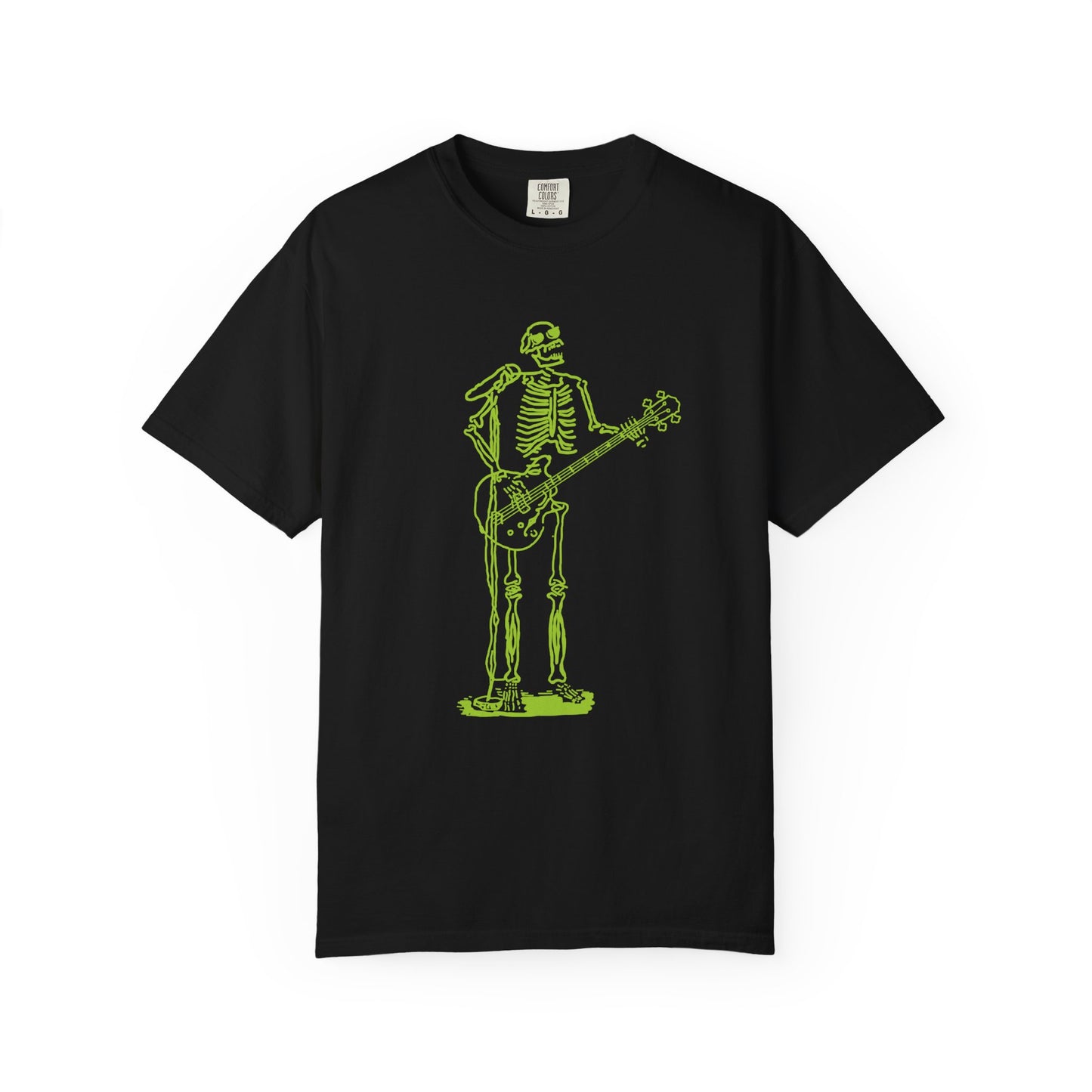 The Frontman from Beyond | Skeleton Fluo Singer Guitarist Unisex T-Shirt Black