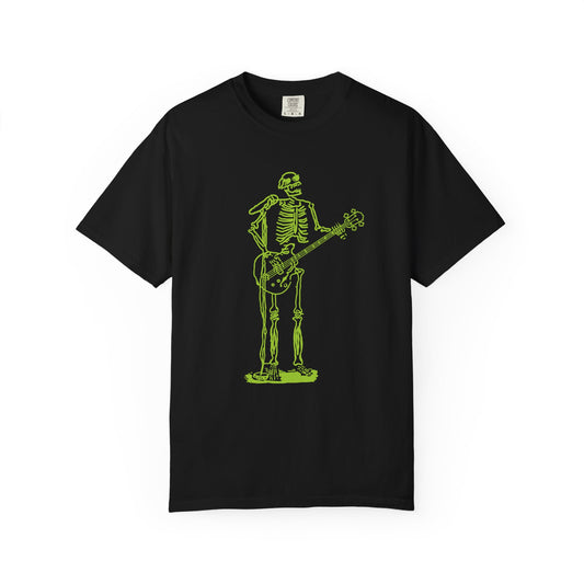 The Frontman from Beyond | Skeleton Fluo Singer Guitarist Unisex T-Shirt Black