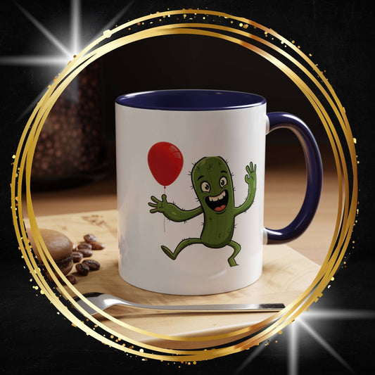 Cactus Mania Happy Cactus with Balloon Mug - Fun Ceramic Coffee Cup for All