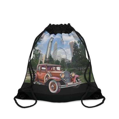 Ford Atlanta Skyliner Drawstring Bag: Vintage Car Art, 1930s Cinema Charm & Everyday Adventure One size