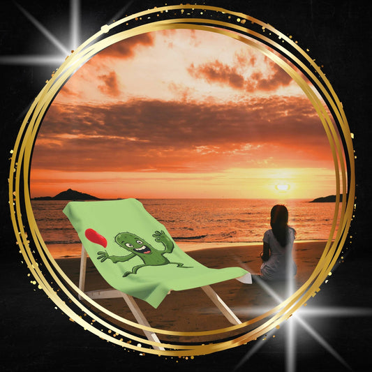 "Cactus with Balloon" Beach Towel: Fun, Soft, and Unique for Everyone!