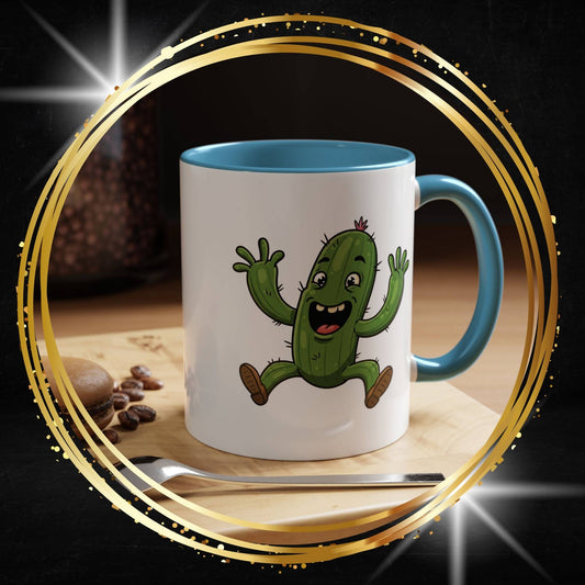 Happy Jumping Cactus Mug: Cute Succulent Ceramic Cup