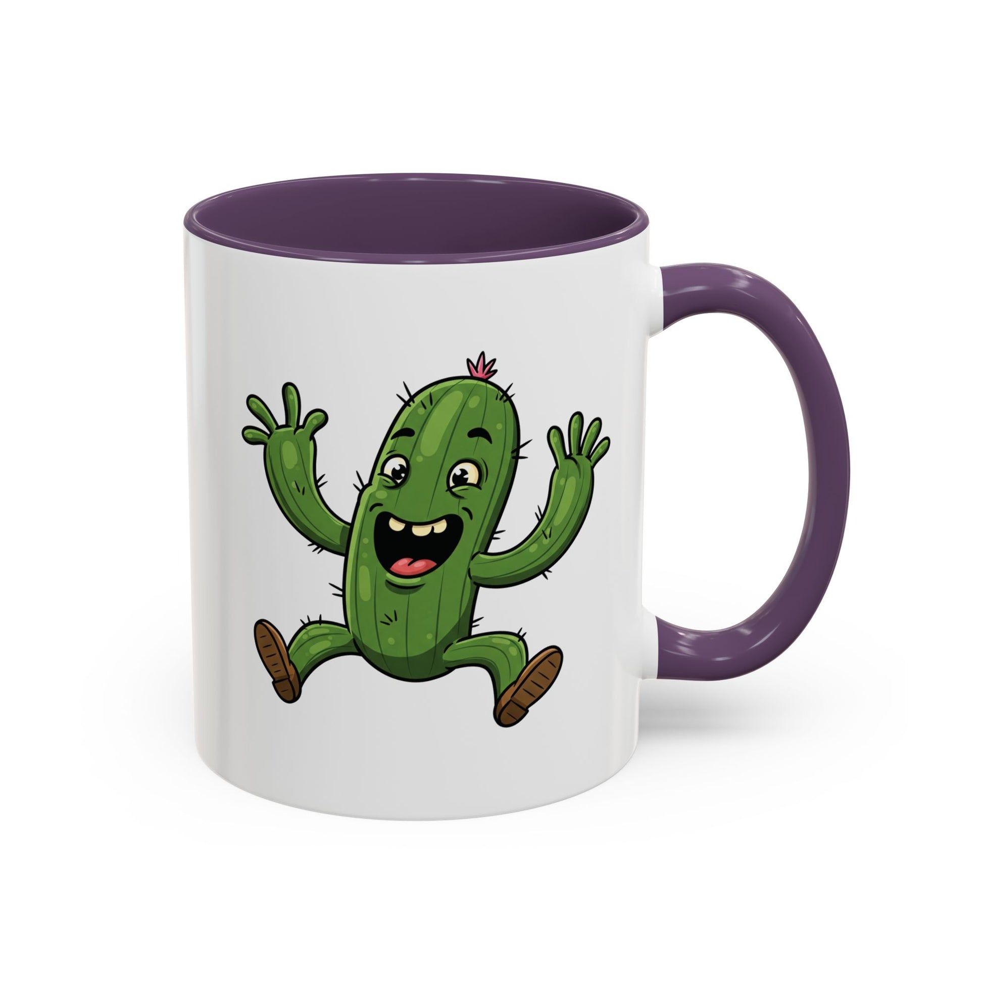 Cactus Mania Happy Jumping Cactus Mug - Cheerful Ceramic Coffee Cup