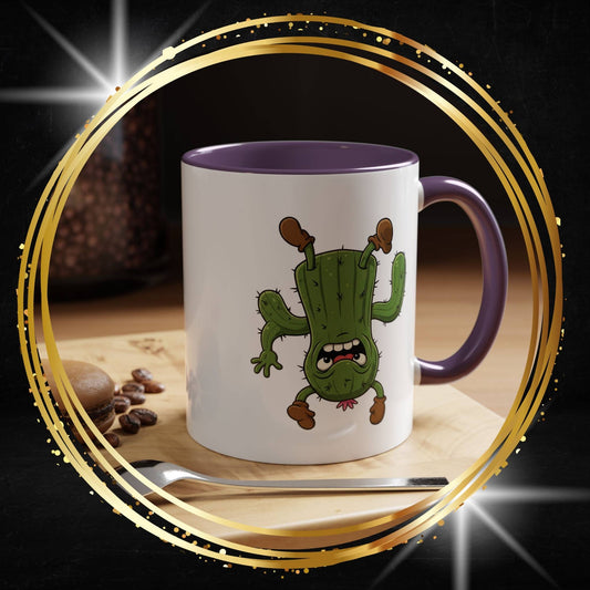 Cactus Mania Shocked Cactus Mug - Upside Down Fun Ceramic Cup
