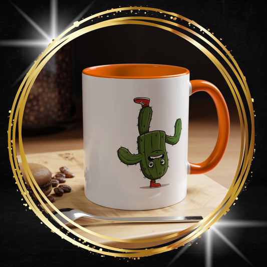 Cactus Mania Upside Down Cactus Mug - Unique & Fun Ceramic Cup for All Ages
