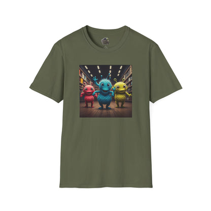  Alien dancer on a military T-shirt: funny and unique design
