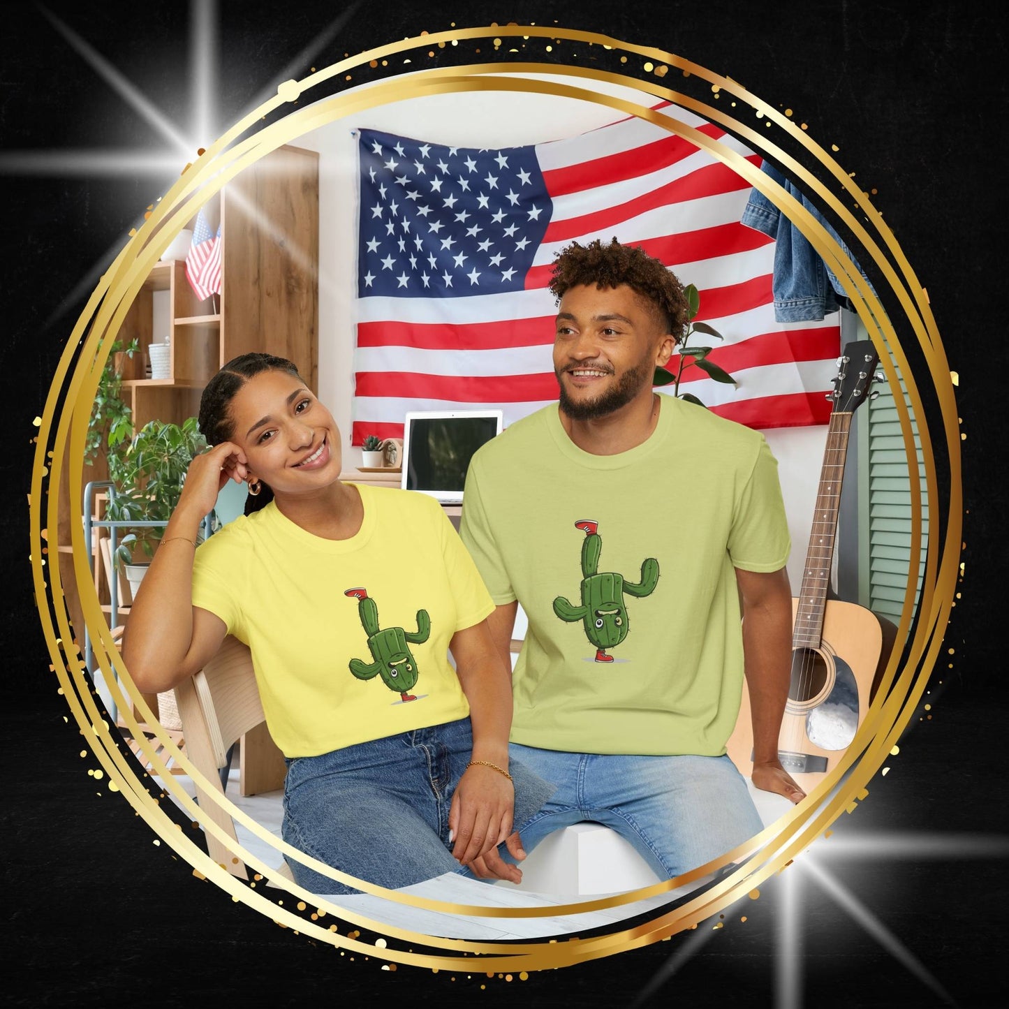 Upside-Down Cactus T-Shirt: Fun & Quirky Organic Cotton Tee | Cactus Mania Collection