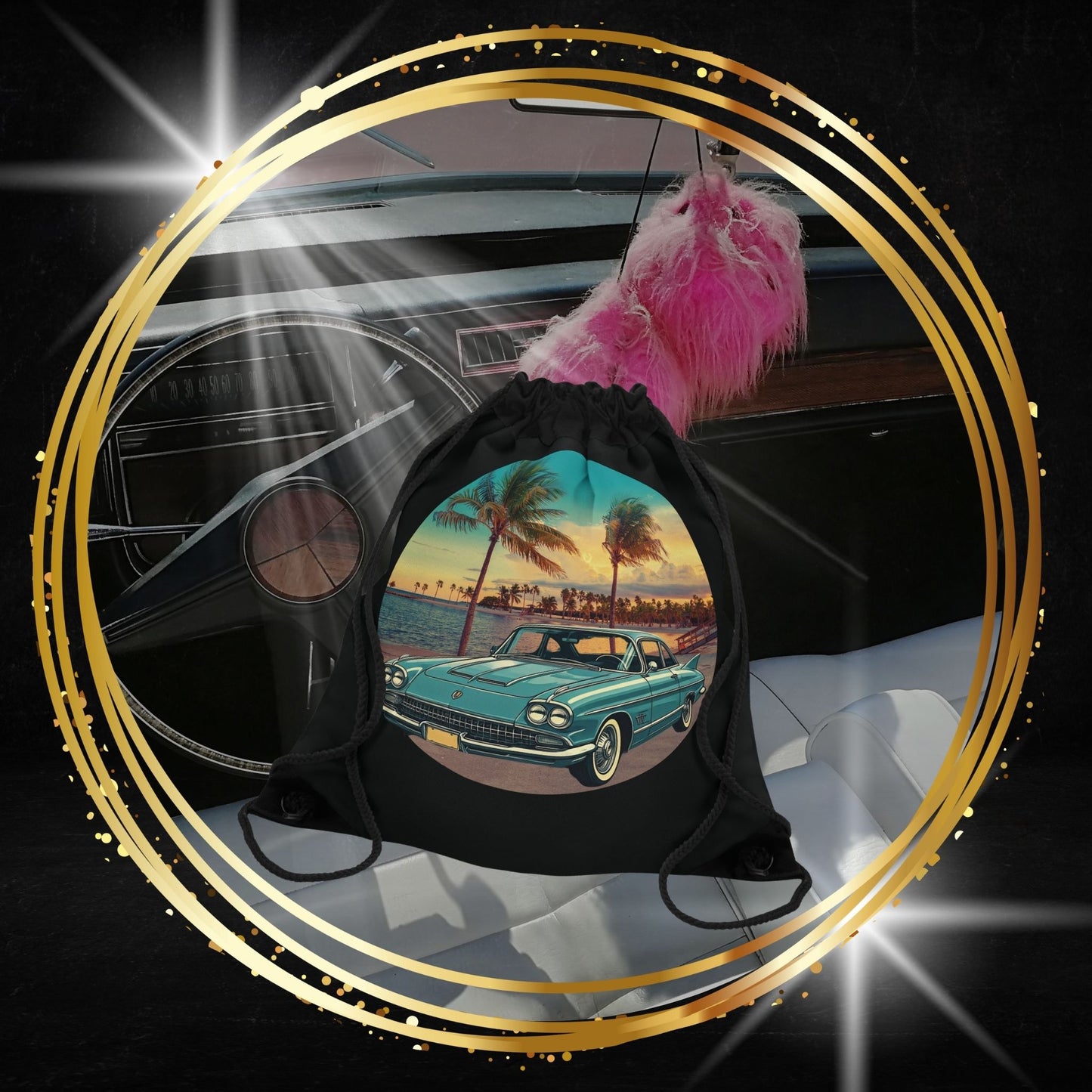 Cadillac Eldorado Brougham 1950s Drawstring Bag: Luxury Vintage Style for Every Adventure