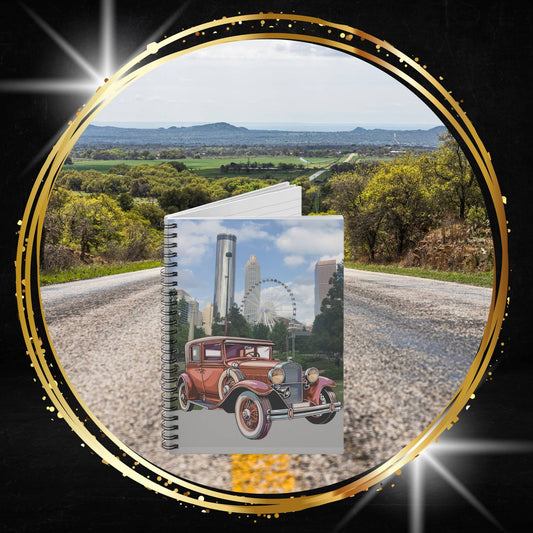 Atlanta Dream Journal: Classic Car & Skyline Notebook | Georgia Travel Souvenir