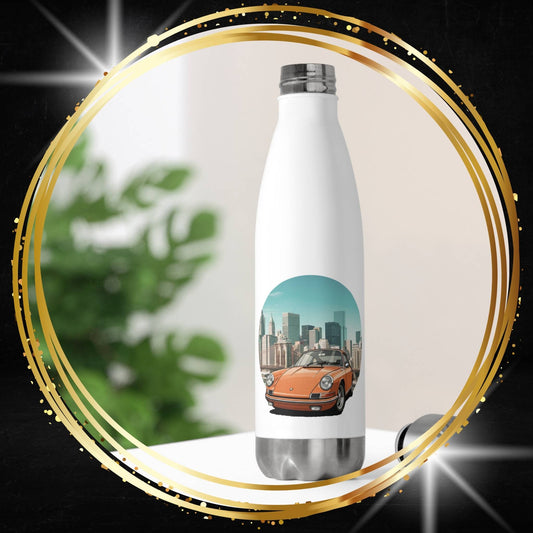 Porsche 911 Vintage Car Enthusiast Water Bottle Double Insulated Stainless Steel 20oz