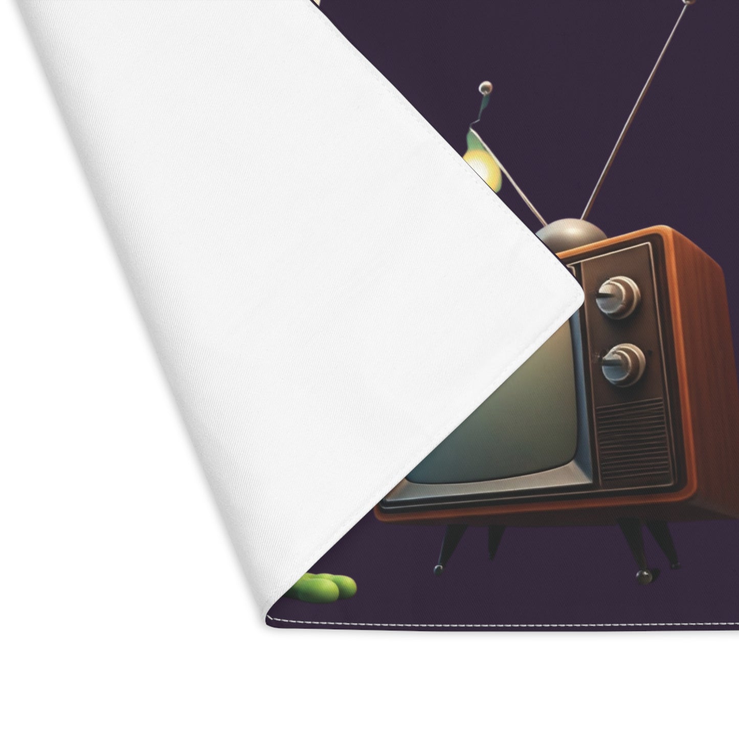 Vintage television design on a placemat