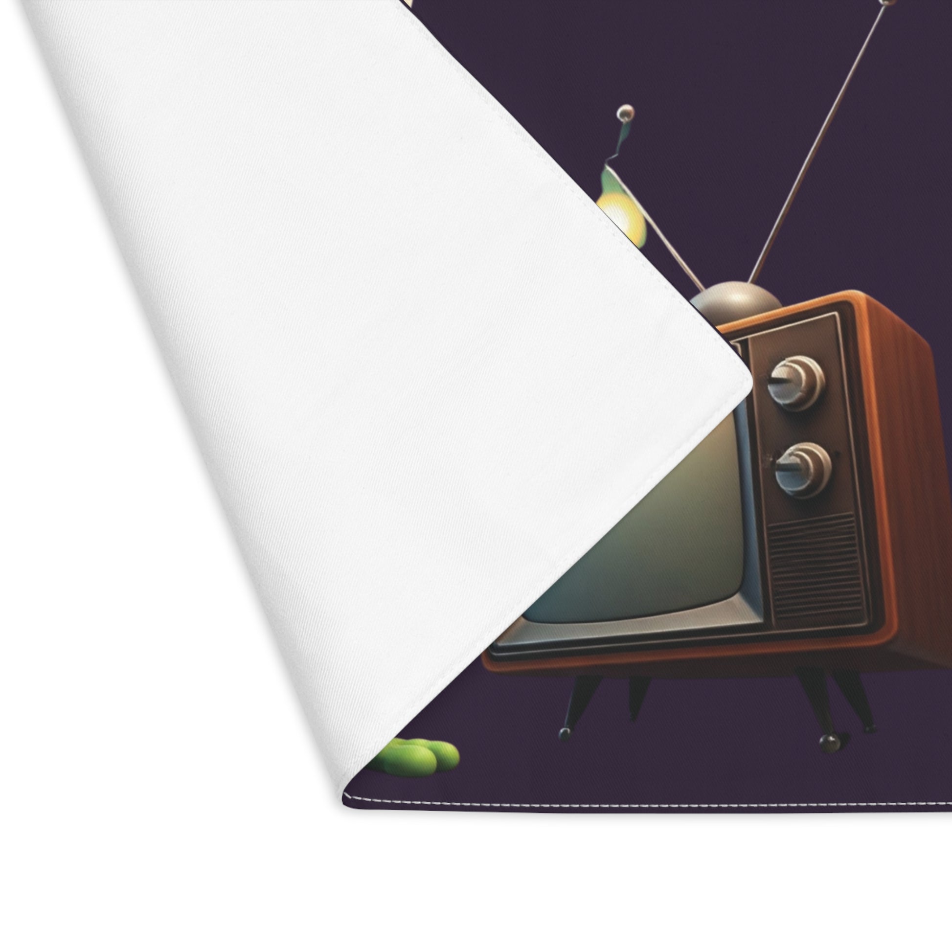 Vintage television design on a placemat