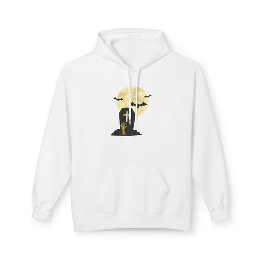 Risen from the Grave: The Halloween Cemetery Unisex Hoodie White