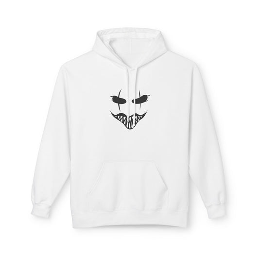 Unveil the Darkness: The Enigmatic Halloween Mask Unisex Hoodie White
