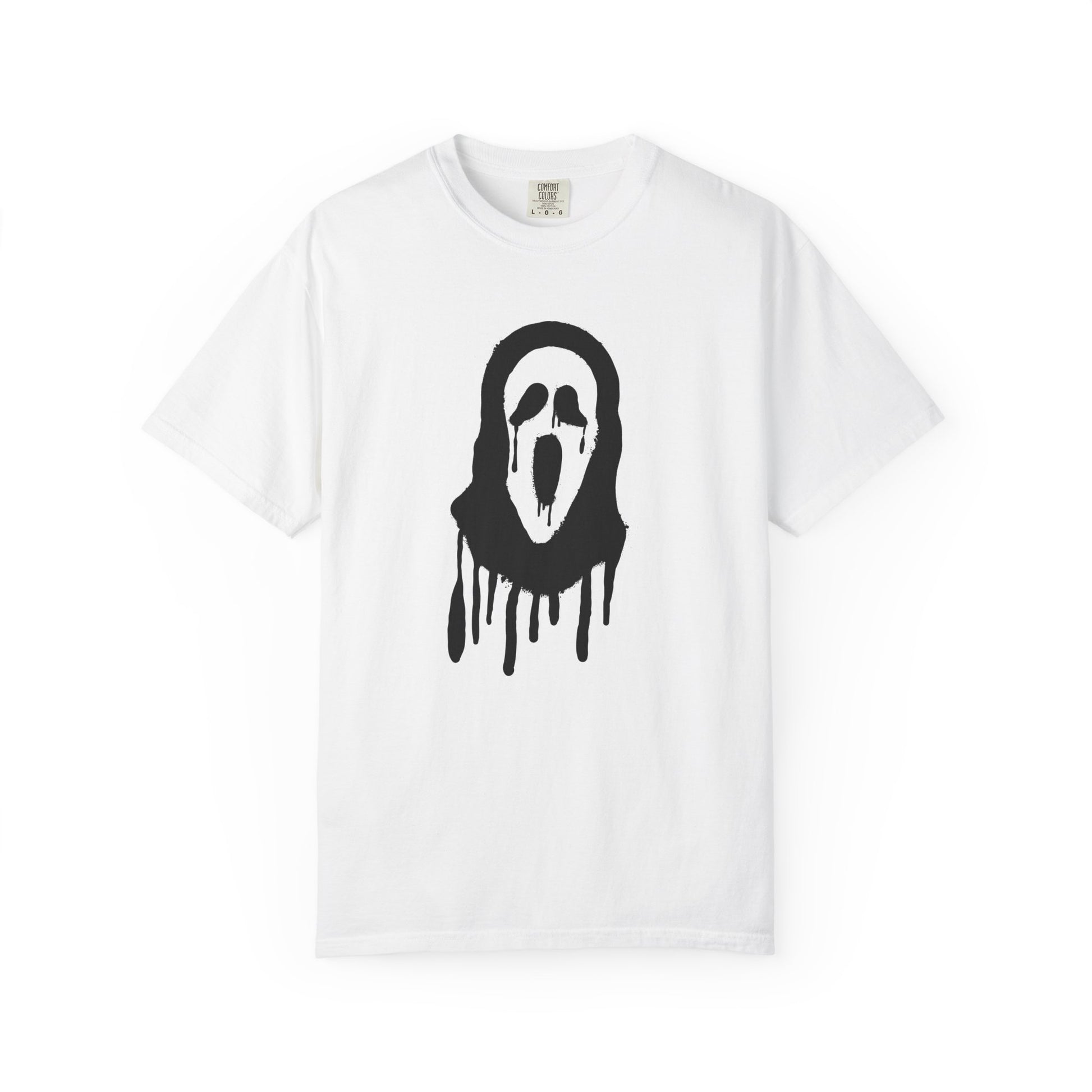 Halloween Scream Unisex T-Shirt | Spooky Ghost Mask Tee White