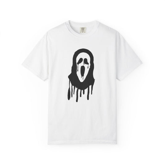 Halloween Scream Unisex T-Shirt | Spooky Ghost Mask Tee White