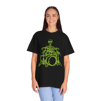The Mystical Drummer | Skeleton Fluo Drummer Unisex T-Shirt