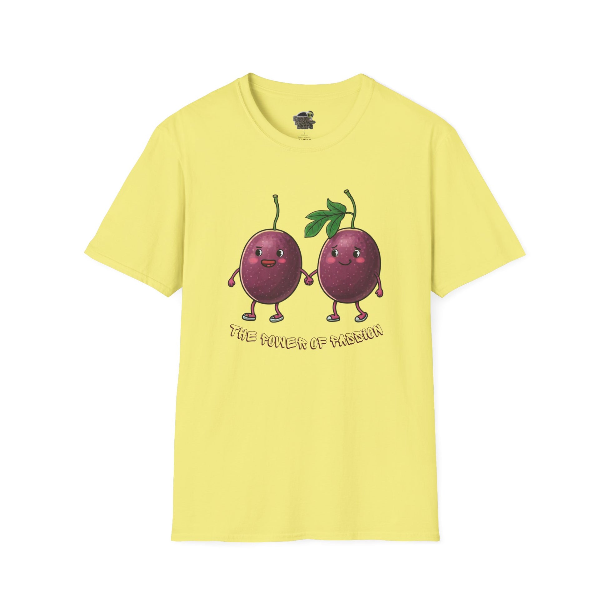 Power of Passion t-shirt: Funny Passion Fruit Love Tee Cornsilk Cotton
