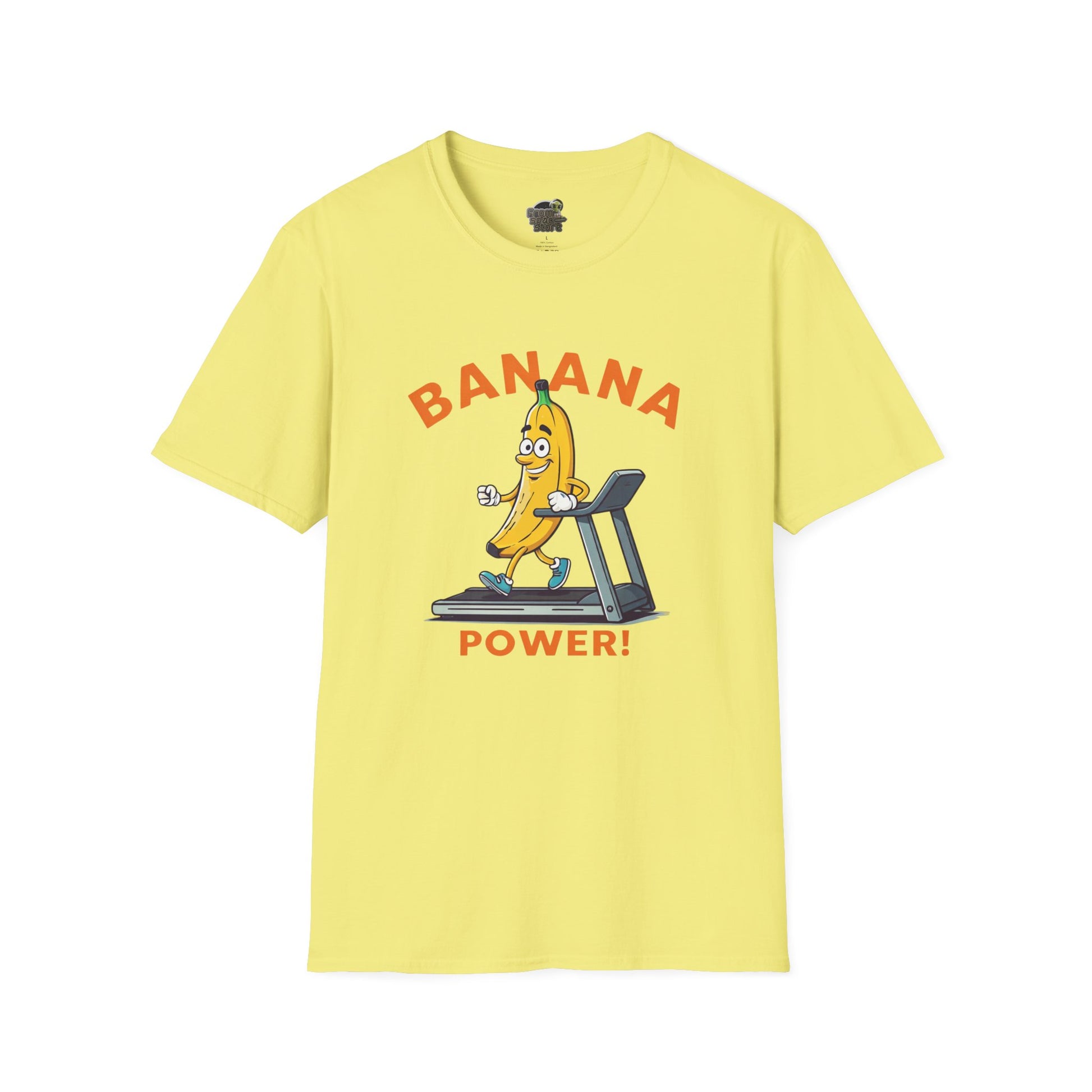 Banana Power t-shirt: Funny Fruit Workout Tee Cornsilk