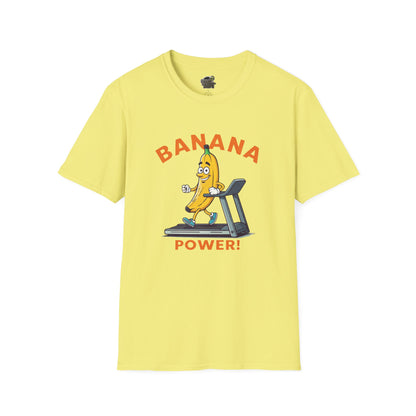 Banana Power t-shirt: Funny Fruit Workout Tee Cornsilk